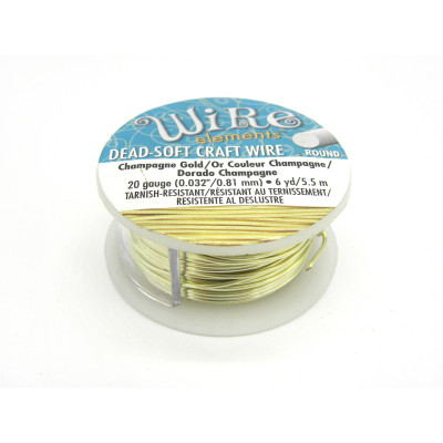 0,8 mm - 20 GA - Wire Elements Bastel-/Schmuckdraht - 5,4 m - Weiches, nicht anlaufendes Messing - Champagne (8K Gold) 0,8 mm - 20 GA - Wire Elements Bastel-/Schmuckdraht - 5,4 m - Weiches, nicht anlaufendes Messing - Champagne (8K Gold)