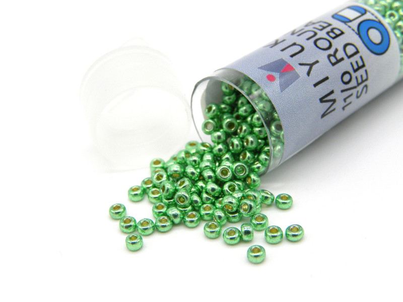 11/0 (2 mm) Miyuki Round Japanese Seed Beads - DURACOAT Dark Mint Green (11-94214) -8.5 g Vial