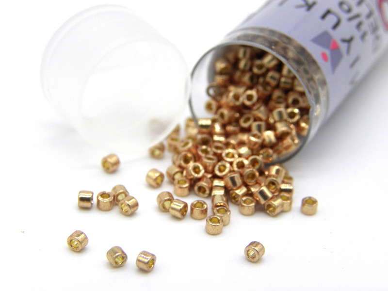 11/0 (1.6 x 1.3 mm) Miyuki Delica Japanese Seed Beads, Cyindrical Seed Beads -  DURACOAT Galvanized Champagne - DB 1834 - 7.2
