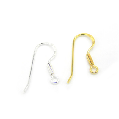 0,8 mm - 20 GA -Silber oder 24K vergoldete Fischerhaken-Ohrhänger aus Sterlingsilber 925 (1 Paar oder 5 Paare)