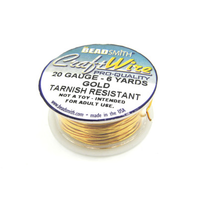 0,8 mm - 20 GA - The Bead Smith Bastel-/Schmuckdraht - 5,4 m - Pro-Quality, nicht anlaufend- Gold 0,8 mm - 20 GA - The Bead Smith Bastel-/Schmuckdraht - 5,4 m - Pro-Quality, nicht anlaufend- Gold