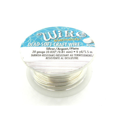 0,8 mm - 20 GA - Wire Elements Bastel-/Schmuckdraht - 5,4 m - Weiches, nicht anlaufendes Kupferdraht - Versilbert 0,8 mm - 20 GA - Wire Elements Bastel-/Schmuckdraht - 5,4 m - Weiches, nicht anlaufendes Kupferdraht - Versilbert