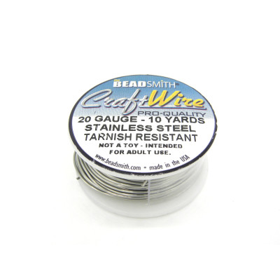 0,8 mm - 20 GA - The Bead Smith Bastel-/Schmuckdraht - 9,1 m - Pro-Quality, nicht anlaufend - Edelstahl Silber 0,8 mm - 20 GA - The Bead Smith Bastel-/Schmuckdraht - 9,1 m - Pro-Quality, nicht anlaufend - Edelstahl Silber