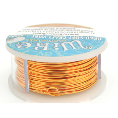 0.6 mm - 22 GA - The Bead Smith Wire Elements Round Craft/Jewellery Wire - 13.7 m (15 Yd) - Dead Soft - Bronze 0.6 mm - 22 GA - The Bead Smith Wire Elements Round Craft/Jewellery Wire - 13.7 m (15 Yd) - Dead Soft - Bronze