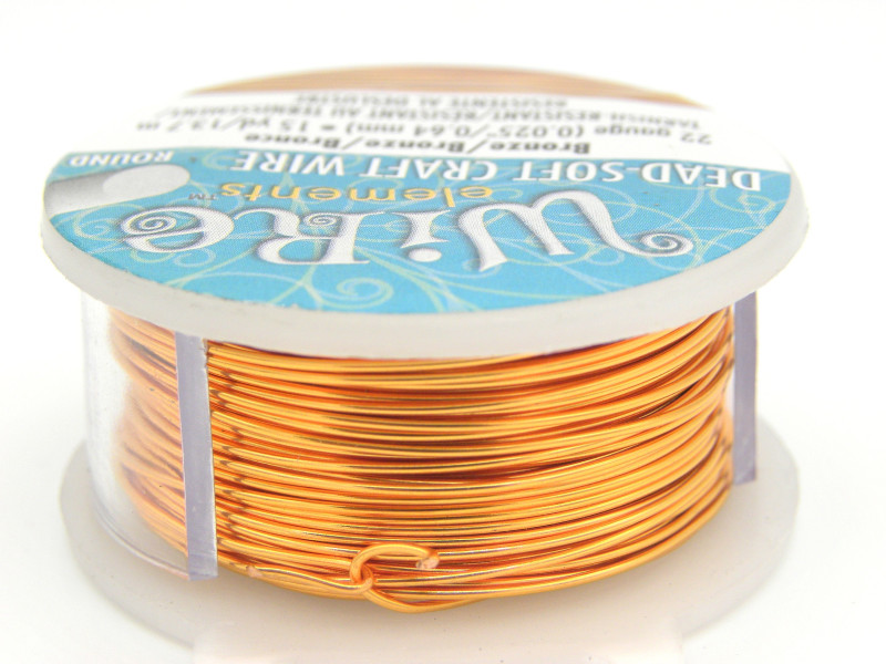 0,6 mm - 22 GA - Wire Elements Bastel-/Schmuckdraht - 13,7 m - Dead Soft - Bronze