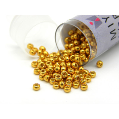 11/0 (2 mm) Miyuki Round Japanese Seed Beads - DURACOAT Galv 24K Gold (11-94203) - 8.5 g Vial