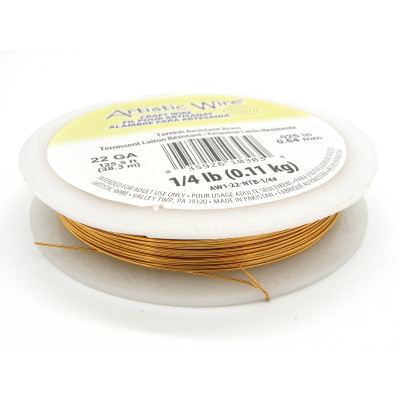 Große Rolle - 0,6 mm - 22 GA - Beadalon Artistic Wire Craft/Schmuckdraht - 38,3 m - Nicht anlaufendes Messing