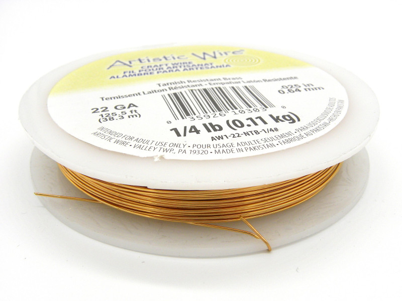 Große Rolle - 0,6 mm - 22 GA - Beadalon Artistic Wire Craft/Schmuckdraht - 38,3 m - Nicht anlaufendes Messing