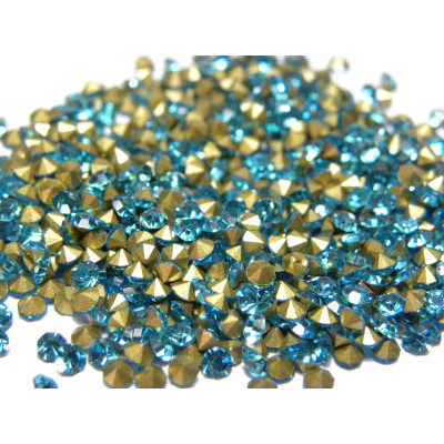 2.8 mm (10ss) Grade A Back-Foiled Glass Rhinestone Chatons (100 Pc.) Aquamarine (light blue)