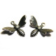 17 mm Trinity Brass Bee Charm Bee Pendant - Antique Gold/Silver (1 pc.)