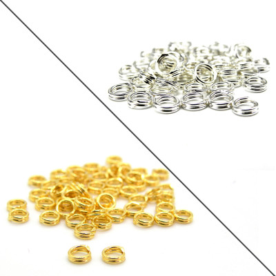 3 mm Tiny 925 Sterling Silver Split Rings - Silver, 24K Gold Plated