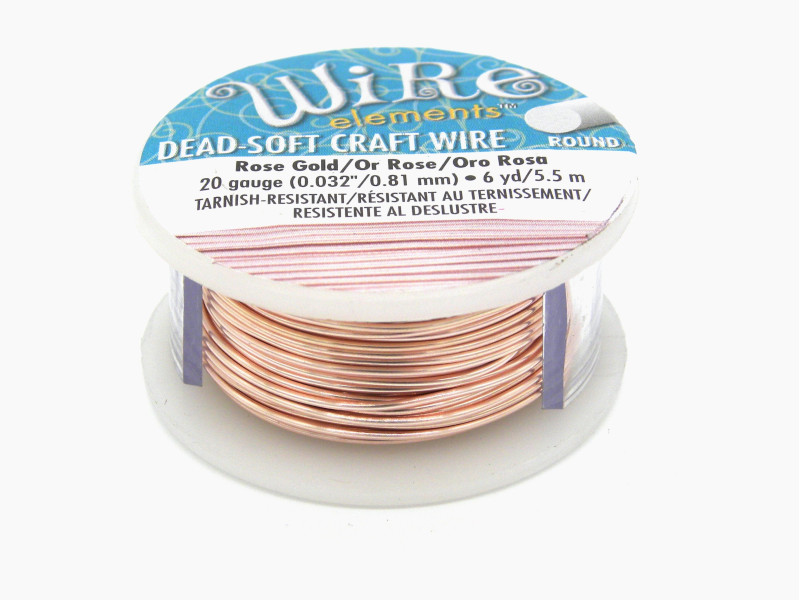 0.8 mm (20GA) The Bead Smith Wire Elements Dead-Soft Round Craft Wire - Non-Tarnish Rose Gold 0.8 mm (20GA) The Bead Smith Wire Elements Dead-Soft Round Craft Wire - Non-Tarnish Rose Gold