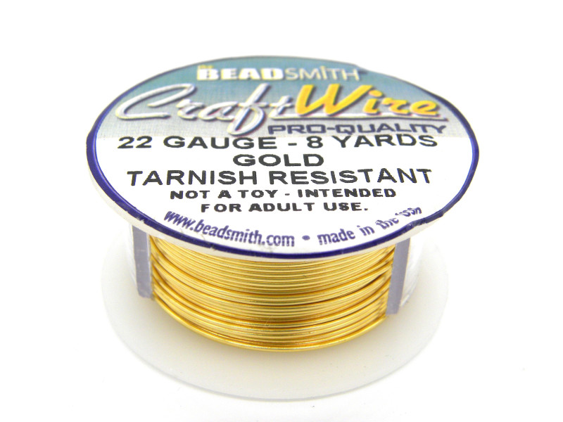 0,7 mm - 22 GA - The Bead Smith Bastel-/Schmuckdraht - 5,4 m - Pro-Quality, nicht anlaufend - Gold