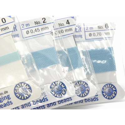 Griffin NylonPower Bead String - Pearl Knotting Cord with Needle - TURQUOISE (2 m/6.6 Ft) Griffin NylonPower Bead String - Pearl Knotting Cord with Needle - TURQUOISE (2 m/6.6 Ft)