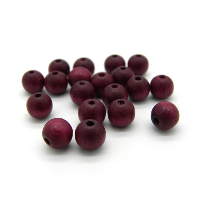 7 mm Mid-Size Jewellery-Quality Round Wooden Beads - Red-Pink (40 Beads)