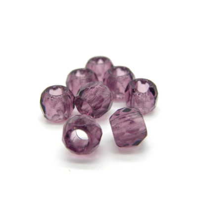 8 mm (0.3 inch) Large-Hole (3 mm) Round Faceted Fire-polished Czech Glass Beads - Amethyst Purple (20 Beads) 8 mm (0.3 inch) Large-Hole (3 mm) Round Faceted Fire-polished Czech Glass Beads - Amethyst Purple (20 Beads)