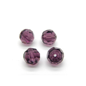8 mm Czech MC Round Faceted Crystal Beads - Amethy...
