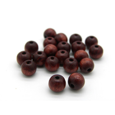 6 mm Small Jewellery-Quality Round Wooden Beads - Chestnut Brown (40 Beads)