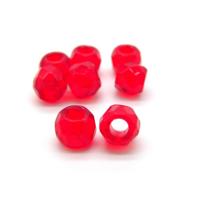 8 mm (0.3 inch) Large (3 mm) Round Faceted Fire-polished Czech Glass Beads with a Large Hole - Siam Red - 20 Beads 8 mm (0.3 inch) Large (3 mm) Round Faceted Fire-polished Czech Glass Beads with a Large Hole - Siam Red - 20 Beads
