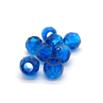 8 mm (0.3 inch) Large-Hole (3 mm) Round Faceted Fire-polished Czech Glass Beads - Dark Aqua Blue (20 Beads) 8 mm (0.3 inch) Large-Hole (3 mm) Round Faceted Fire-polished Czech Glass Beads - Dark Aqua Blue (20 Beads)