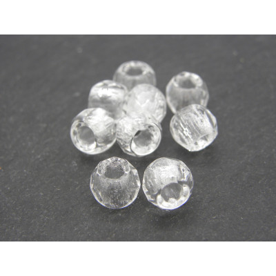 8 mm (0.3 inch) Large-Hole (3 mm) Round Faceted Fire-polished Czech Glass Beads - Crystal Clear (20 Beads) 8 mm (0.3 inch) Large-Hole (3 mm) Round Faceted Fire-polished Czech Glass Beads - Crystal Clear (20 Beads)