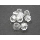 8 mm Large-Hole Round Faceted Fire-polished Czech Glass Beads - Crystal (20 Beads)