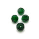 8 mm Tschechische Runde Facettierte Kristallperlen - Medium Emerald Green (6 Stk.)