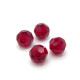 8 mm Tschechische Runde Facettierte Kristallperlen - Siam Red (6 Stk.)