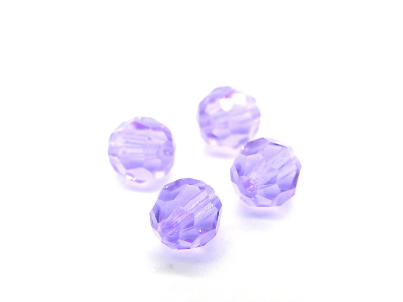 Runde facettierte MC-Kristallperlen 6 mm - Alexandrit - 12 Stück