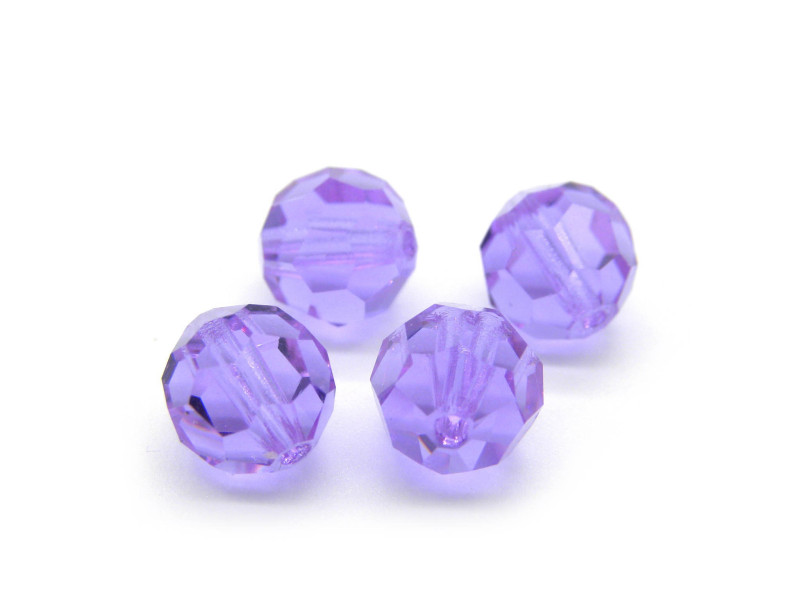 8 mm Tschechische Runde Facettierte Kristallperlen - Alexandrite (6 Stk.)