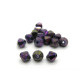 Tschechische geschliffene Glas-Doppelkegelperlen 6 mm - Jet Purple Iris (24 Perlen)