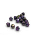 Tschechische geschliffene Glas-Doppelkegelperlen 6 mm - Jet Purple Iris (24 Perlen)