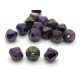 Tschechische geschliffene Glas-Doppelkegelperlen 6 mm - Jet Purple Iris (24 Perlen)