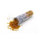 11/0 (1.6 x 1.3 mm) Miyuki Delica Japanese Seed Beads, Cylindrical Seed Beads - Silver Lined Marigold - DB 1201 - 7.2 g Vial