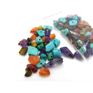 14 g Mixed Gemstone Chips in Various Sizes and Sha... 14 g Mixed Gemstone Chips in Various Sizes and Sha...