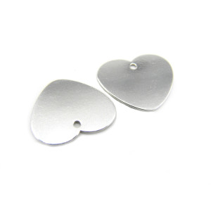 14 x 15 mm (0.5 Inch) Large Sterling Silver Plain ...