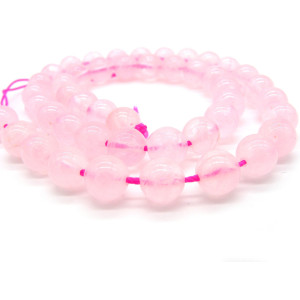 8 mm Large Round Natural Rose Quartz Beads - Stran... 8 mm Large Round Natural Rose Quartz Beads - Stran...