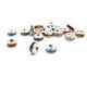 6 mm Silver-Plated Round Rhinestone Strass Rondelles - Various Colours (10 Pc.)