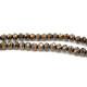 2 mm Mini Flat Round Glass Rondelle Beads, Small Faceted Briolette Beads - Metallic Brown - Strand (200 Beads) or 50 Beads