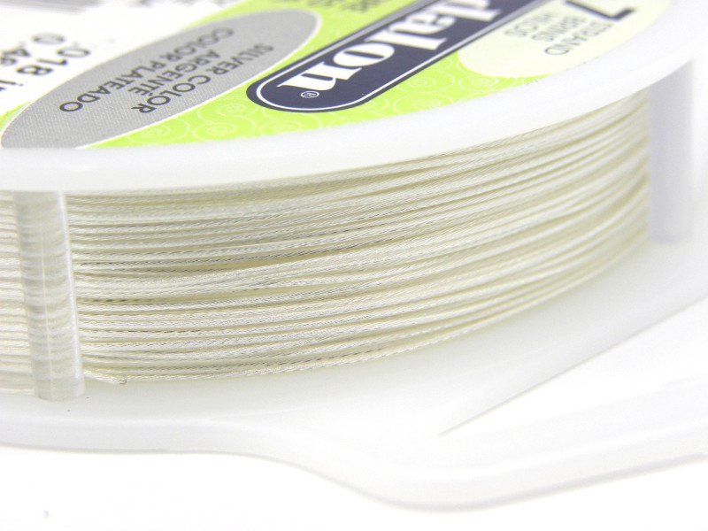 0.46 mm (.018 inch) Beadalon 7-Strand Nylon-Coated Stainless Steel Beading Wire - 9.2 m (30 ft) - Silver 0.46 mm (.018 inch) Beadalon 7-Strand Nylon-Coated Stainless Steel Beading Wire - 9.2 m (30 ft) - Silver