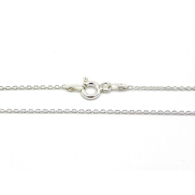 16 inch (40 cm) Short Fine Sterling Silver 925 Necklace Trace Chain with Spring Clasp - Hallmarked - Made in Italy