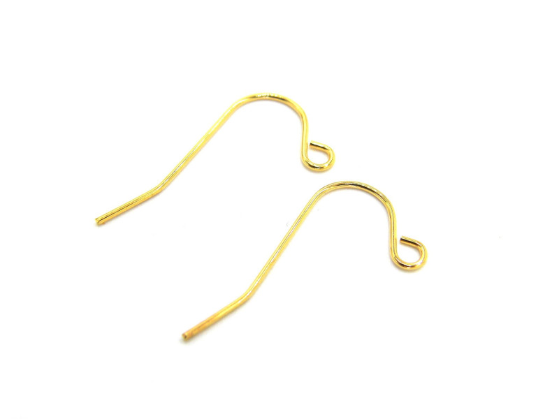 24 x 11,5 x 0,8 mm Edelstahl-Ohrringhaken, vergoldet (1 Paar oder 5 Paare)