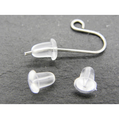 6 mm Transparent Flexible Plastic Earring Backs, Stoppers, Ear Stud Clutches