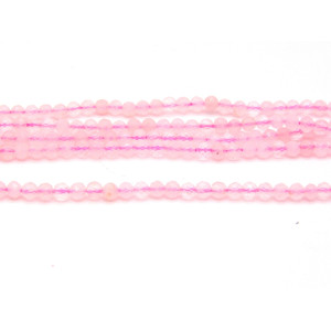 3 mm Small Round Faceted Natural Rose Quartz Beads
