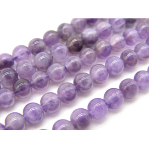 8 mm Round Amethyst Real Gemstone Beads - 1 Strand...