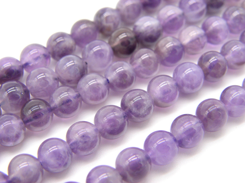 Runde Amethystperlen 8mm - 1 Strang mit 47 Perlen oder oder 10 lose Perlen