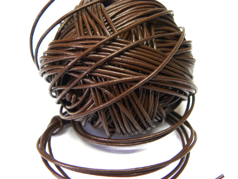 1 mm (0.04 Inch) Thin High Quality Real Leather Cord - BROWN Leather Hides Jewelry Cord - 1 m (39 inch)