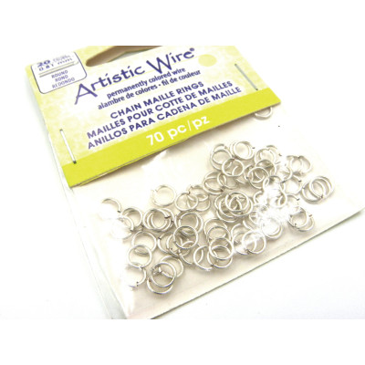 Artistic Wire  4,76 mm (I.D.) x 0,8 mm (Stärke) Chainmaille Biegeringe - Versilbert (70 St.)