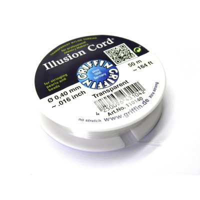 0,40 mm Griffin Illusion Cord Perlenfaden - Nylonfaden für die Schmuckherstellung - 50 m
