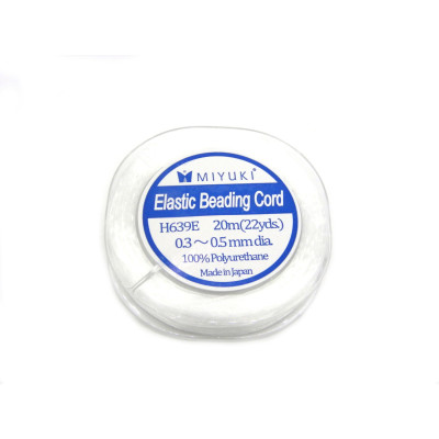 0.5 mm (.020 inch) - 24 GA - Miyuki Elastic Beading Cord - 20 m (22 Yds) - CLEAR